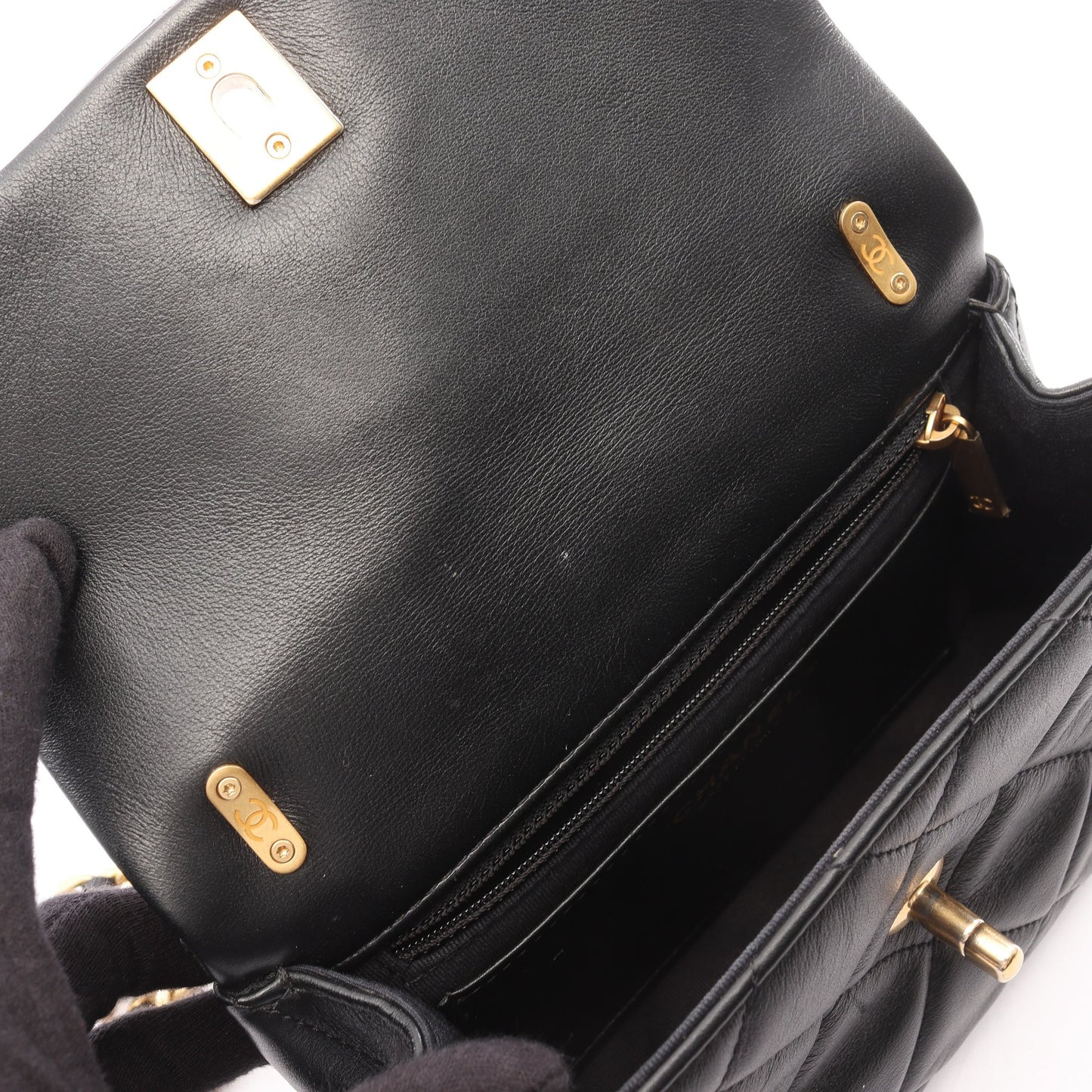マトラッセ 2WAY チェーンショルダーバッグ ラムスキン ブラック ゴールド金具 シャネル バッグ CHANEL