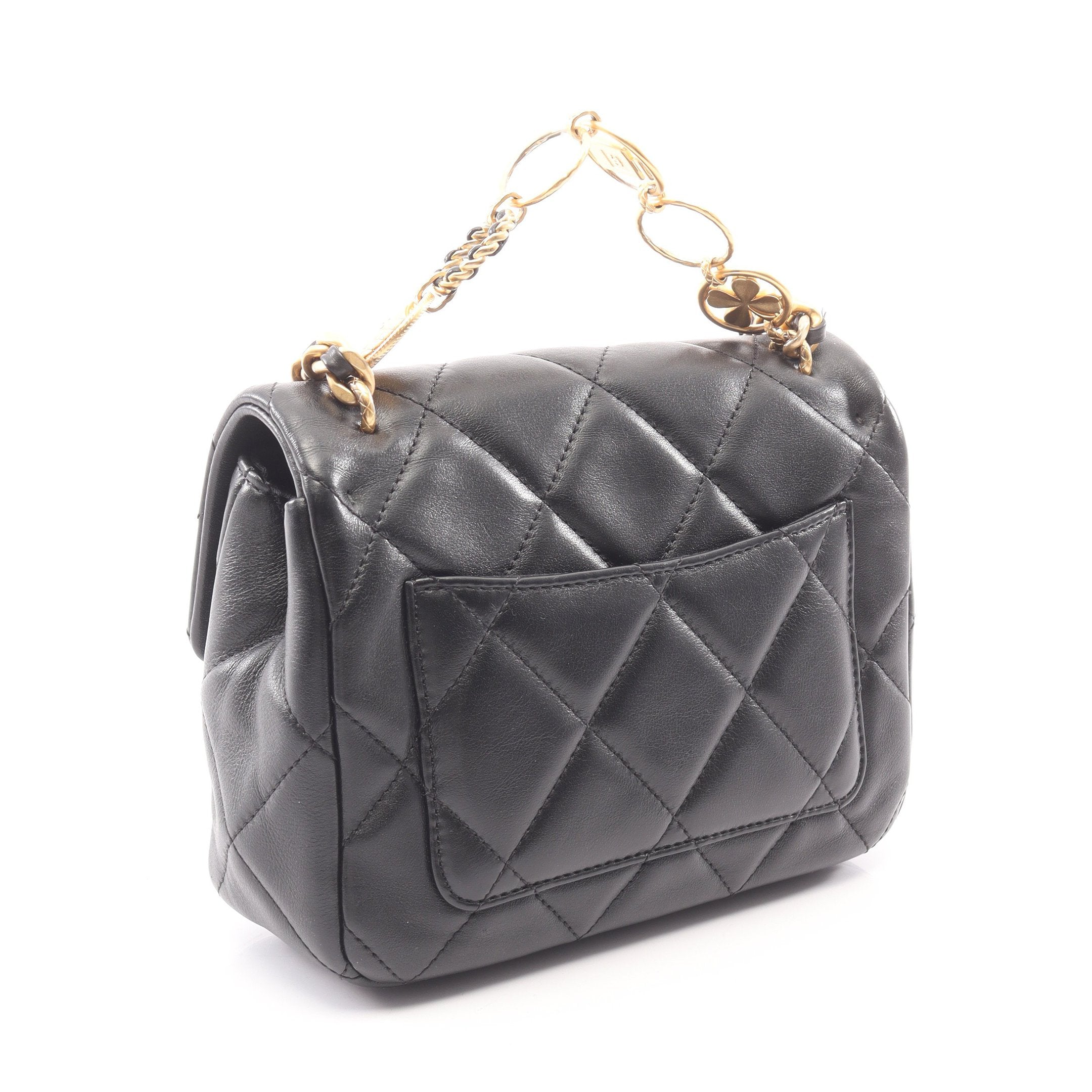 CHANEL ノベルティ　ショルダーバッグラムスキンマトラッセ　ブラックレザー マトラッセ 2WAY チェーンショルダーバッグ ラムスキン ブラック