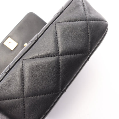 マトラッセ 2WAY チェーンショルダーバッグ ラムスキン ブラック ゴールド金具 シャネル バッグ CHANEL