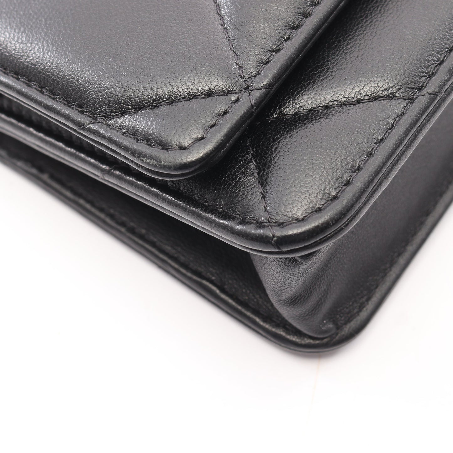 19 ディズヌフ コンビ金具 2WAY チェーンウォレット ラムスキン ブラック シャネル バッグ CHANEL