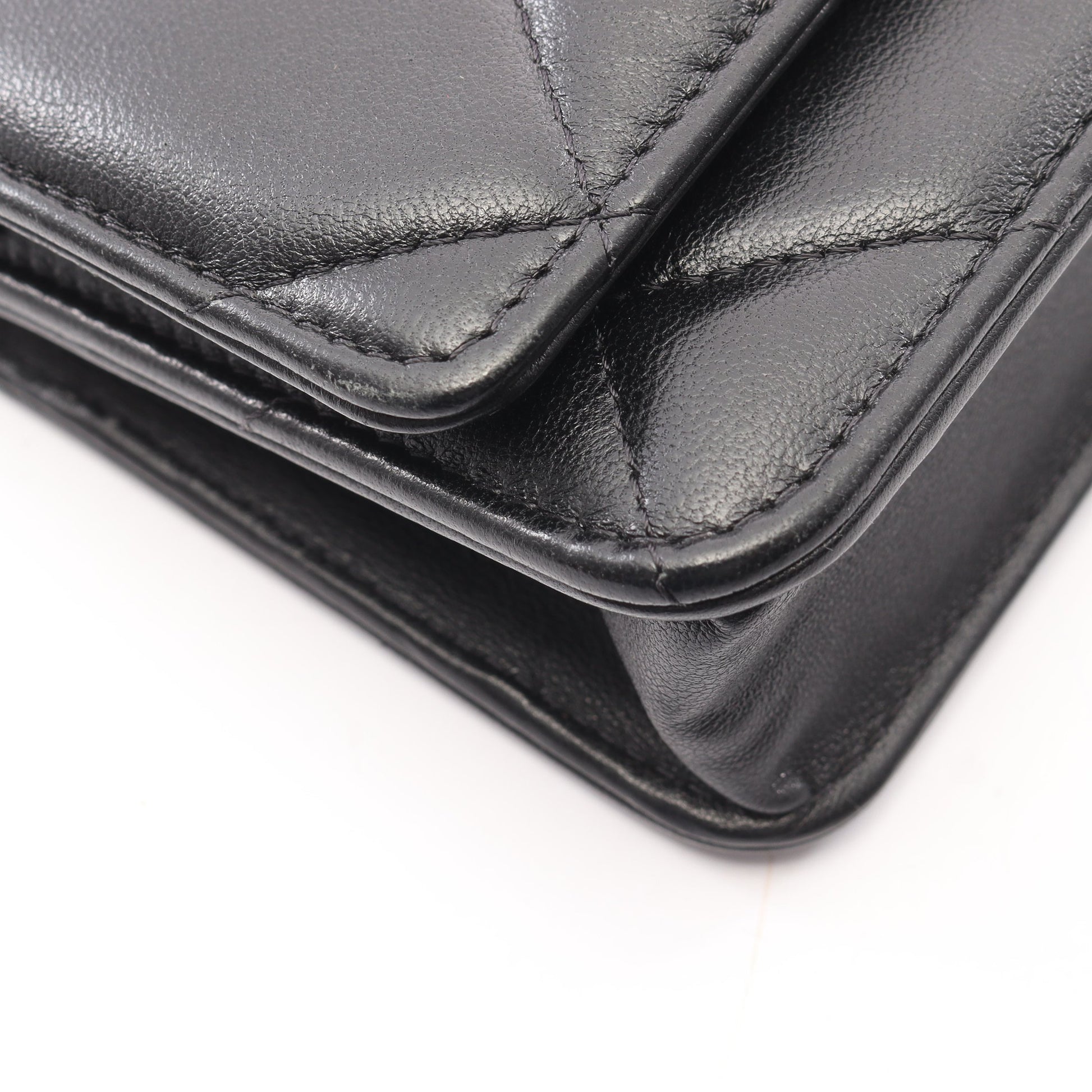 19 ディズヌフ コンビ金具 2WAY チェーンウォレット ラムスキン ブラック シャネル バッグ CHANEL