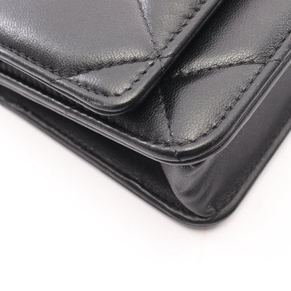 19 ディズヌフ コンビ金具 2WAY チェーンウォレット ラムスキン ブラック シャネル バッグ CHANEL