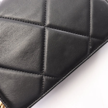 19 ディズヌフ コンビ金具 2WAY チェーンウォレット ラムスキン ブラック シャネル バッグ CHANEL
