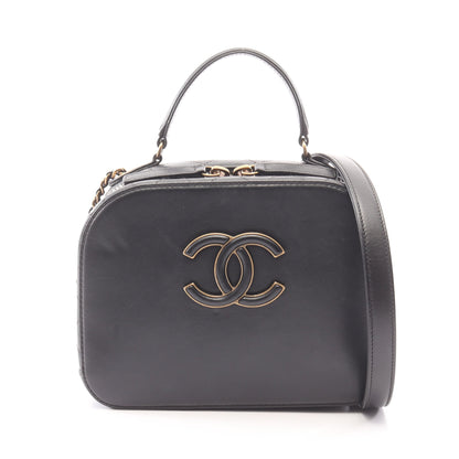 ココマーク 2WAY チェーンショルダーバッグ キャビアスキン ラムスキン ブラック ゴールド金具 シャネル バッグ CHANEL