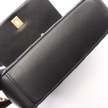 マトラッセ 2WAY チェーンショルダーバッグ ラムスキン ブラック ゴールド金具 シャネル バッグ CHANEL