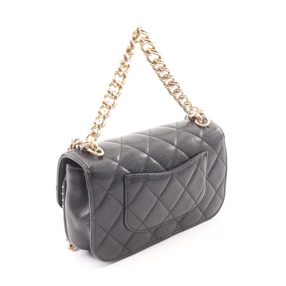 マトラッセ ミニ 2WAY チェーンショルダーバッグ キャビアスキン ブラック ゴールド金具 シャネル バッグ CHANEL
