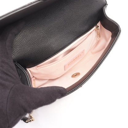 マトラッセ ミニ 2WAY チェーンショルダーバッグ キャビアスキン ブラック ゴールド金具 シャネル バッグ CHANEL