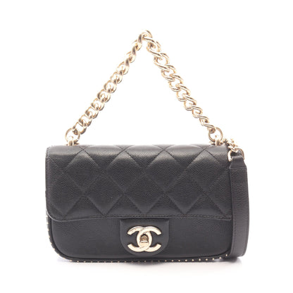 マトラッセ ミニ 2WAY チェーンショルダーバッグ キャビアスキン ブラック ゴールド金具 シャネル バッグ CHANEL