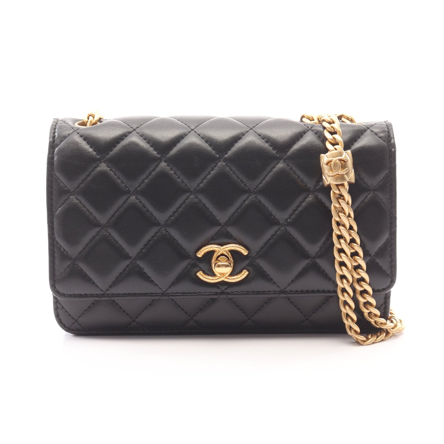 マトラッセ チェーンウォレット ラムスキン ブラック ゴールド金具 シャネル バッグ CHANEL