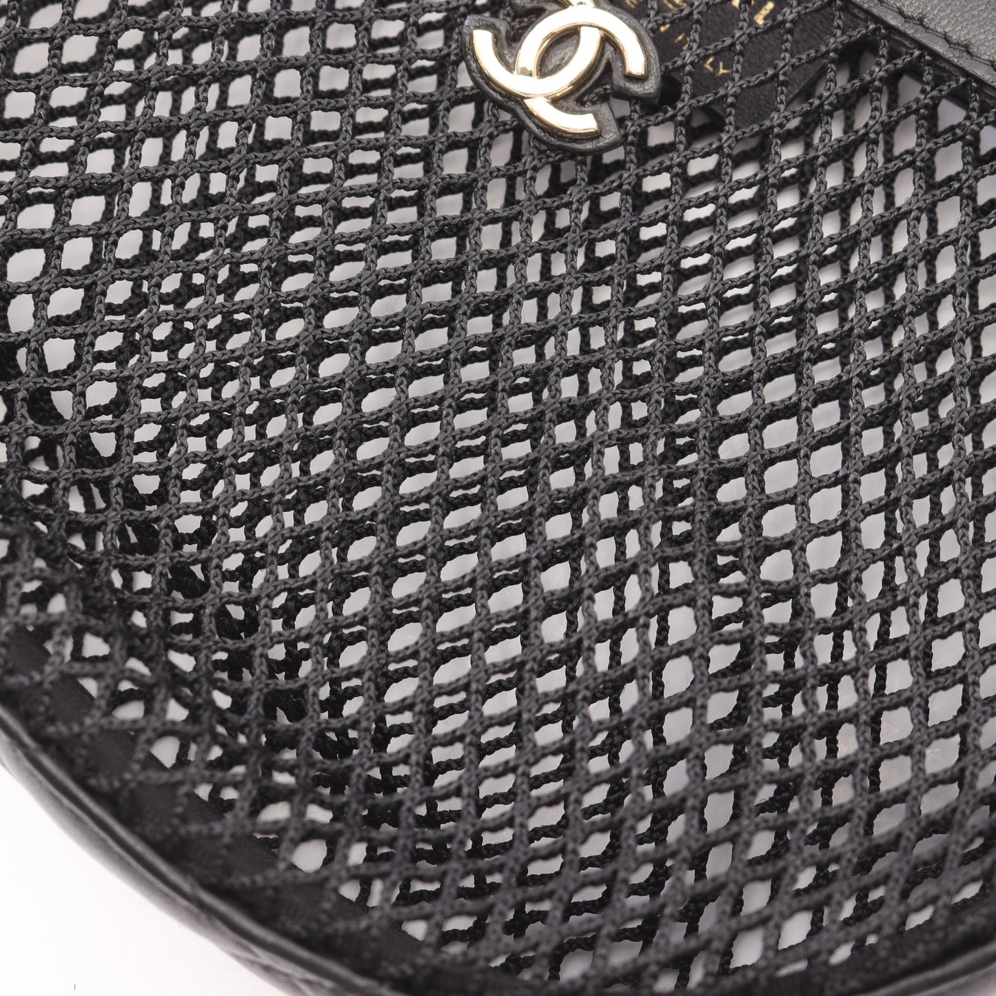 ココマーク ポーチ付き 2WAY ハンドバッグ メッシュ ラムスキン ブラック ゴールド金具 シャネル バッグ CHANEL