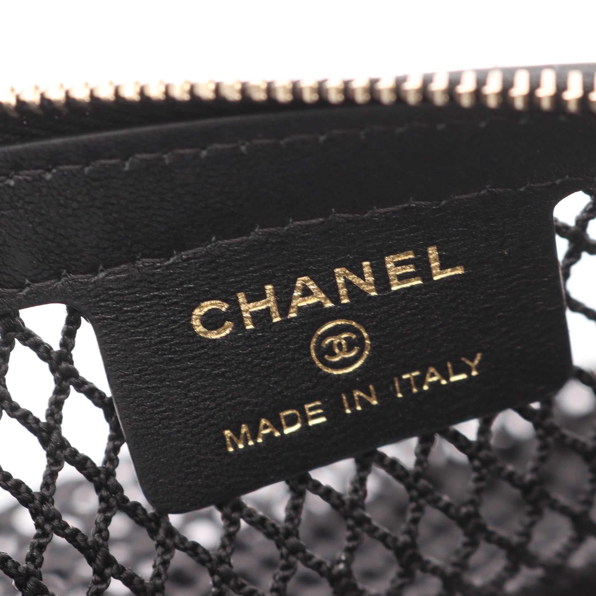 ココマーク ポーチ付き 2WAY ハンドバッグ メッシュ ラムスキン ブラック ゴールド金具 シャネル バッグ CHANEL