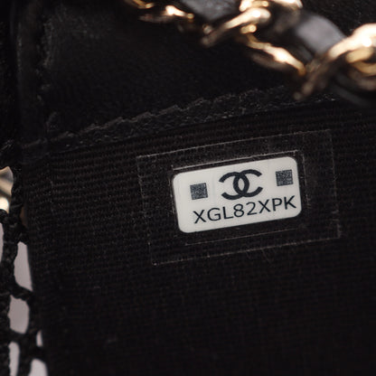 ココマーク ポーチ付き 2WAY ハンドバッグ メッシュ ラムスキン ブラック ゴールド金具 シャネル バッグ CHANEL