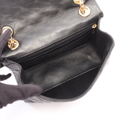 2.55 ミニマトラッセ Wチェーンショルダーバッグ レザー ブラック ゴールド金具 シャネル バッグ CHANEL