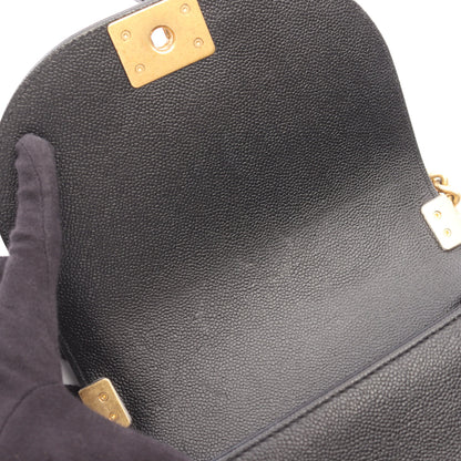 ボーイシャネル スモール チェーンショルダーバッグ キャビアスキン ブラック ゴールド金具 シャネル バッグ CHANEL