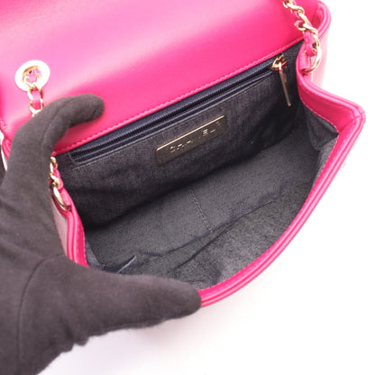 ココマーク チェーンショルダーバッグ ラムスキン ピンクパープル ゴールド金具 シャネル バッグ CHANEL