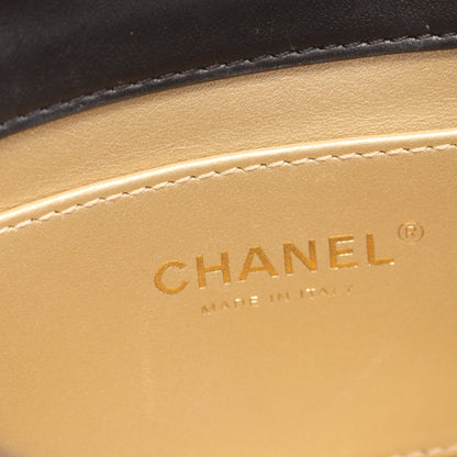 マトラッセ チェーンショルダーバッグ ラムスキン ブラック ゴールド金具 シャネル バッグ CHANEL