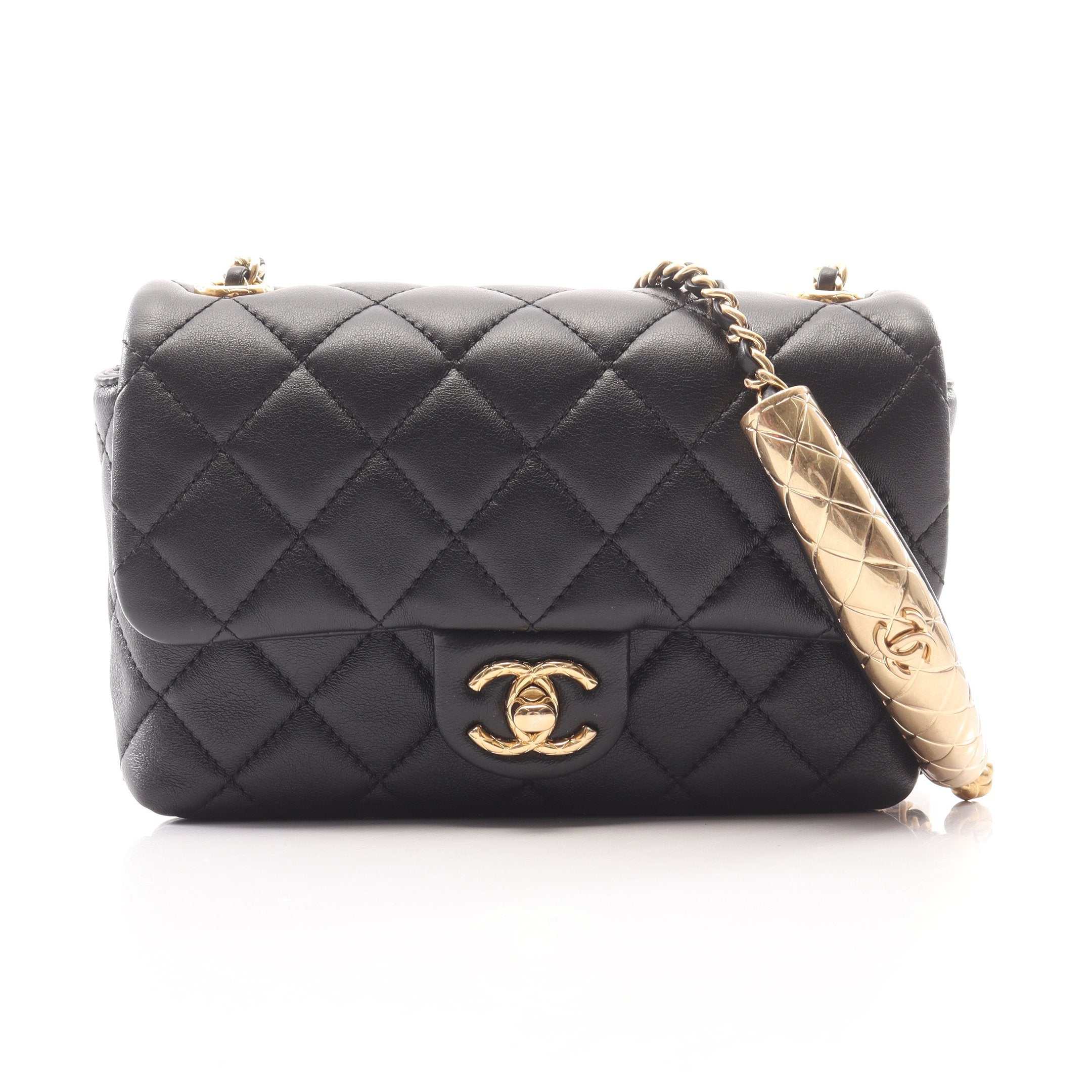 CHANEL(シャネル) ベルト ミニミニマトラッセ 黒 ゴールド金具/チェーンベルト/マトラッセチャーム付き ラムスキン 2479294111.jpg?1736559965
