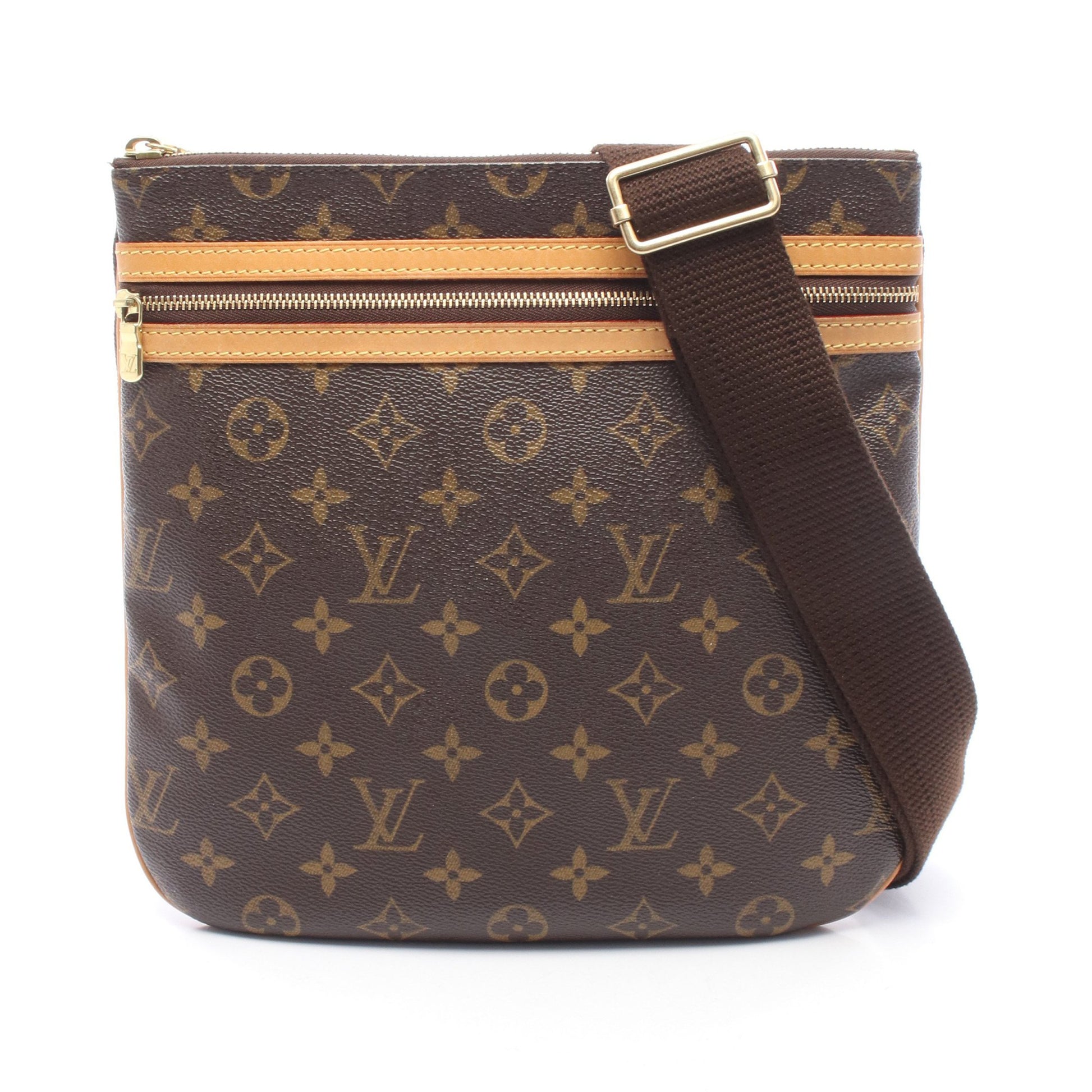 ポシェットボスフォール モノグラム ショルダーバッグ PVC レザー ブラウン ルイヴィトン バッグ LOUIS VUITTON