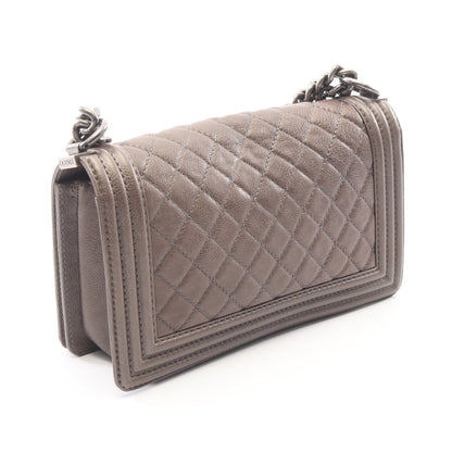 ボーイシャネル チェーンショルダーバッグ キャビアスキン ブロンズ シルバー金具 シャネル バッグ CHANEL