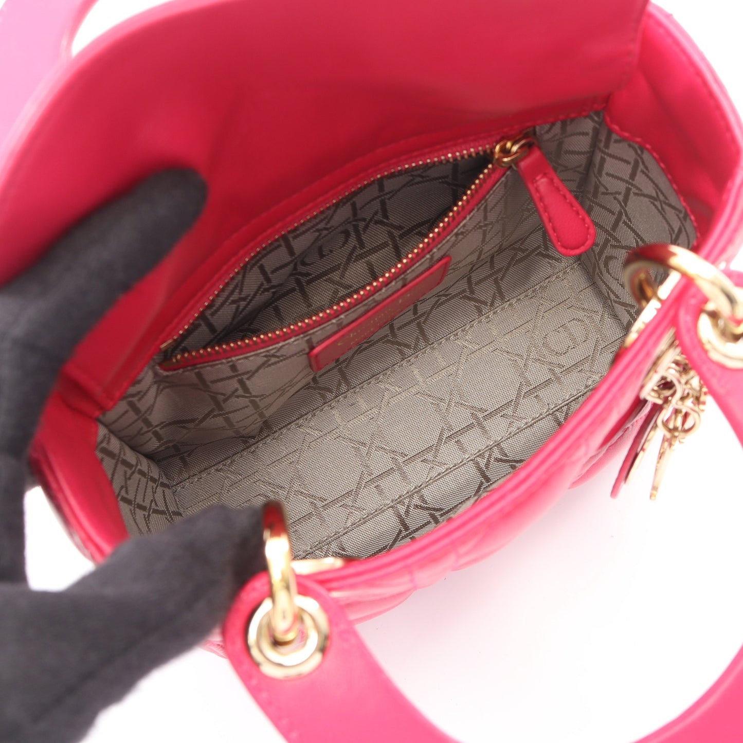 レディディオール ミニ カナージュ 2WAY ハンドバッグ レザー ピンクパープル クリスチャンディオール バッグ Christian Dior