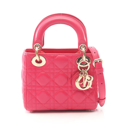 レディディオール ミニ カナージュ 2WAY ハンドバッグ レザー ピンクパープル クリスチャンディオール バッグ Christian Dior