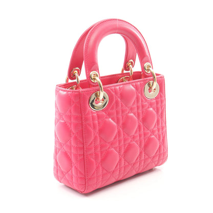 レディディオール ミニ カナージュ 2WAY ハンドバッグ レザー ピンクパープル クリスチャンディオール バッグ Christian Dior