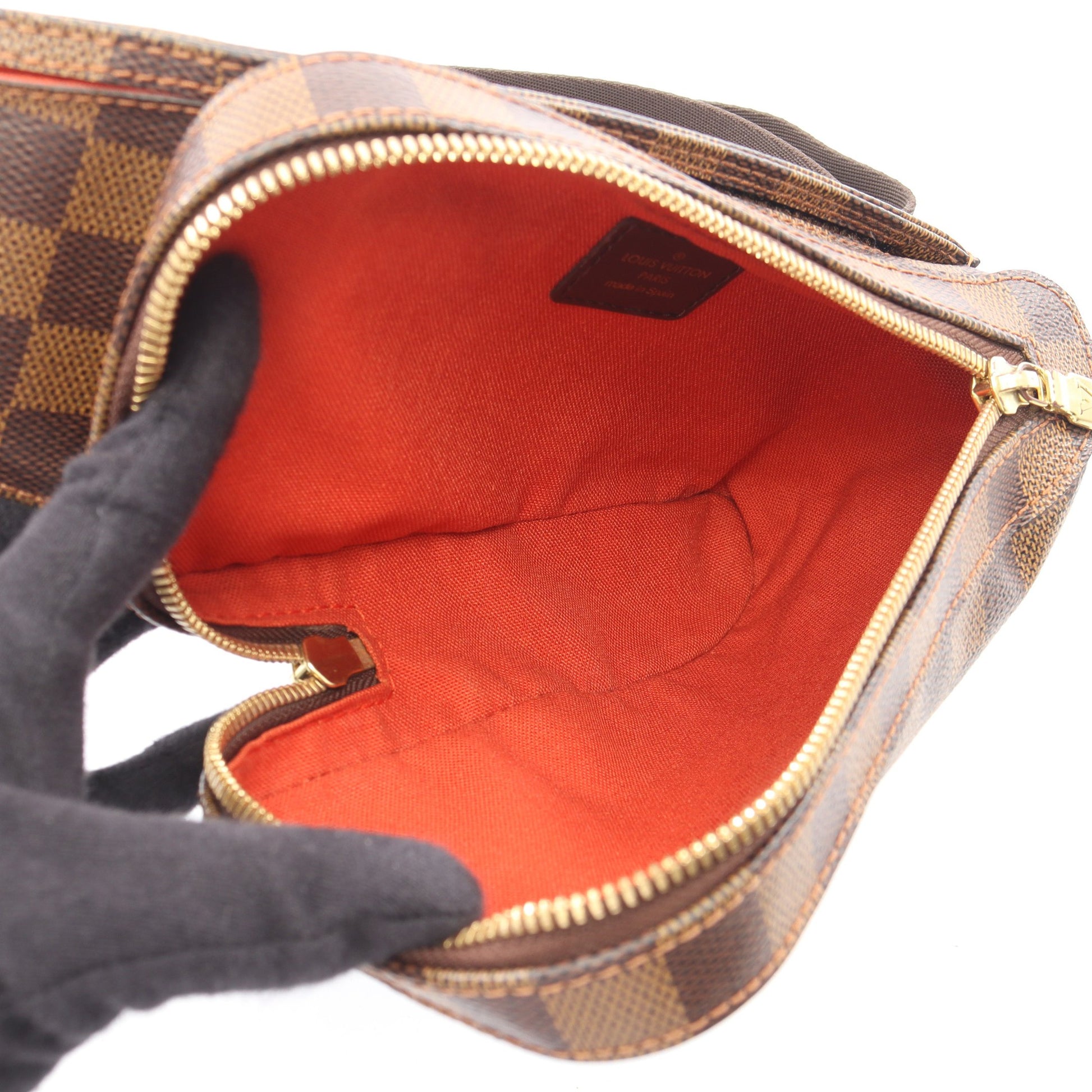 ジェロニモス ダミエエベヌ ボディバッグ PVC ブラウン ルイヴィトン バッグ LOUIS VUITTON