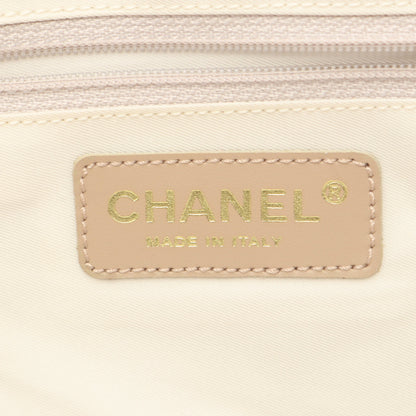 ニュートラベルラインMM ハンドバッグ トートバッグ ナイロンキャンバス レザー ベージュ ゴールド金具 シャネル バッグ CHANEL