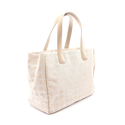 ニュートラベルラインMM ハンドバッグ トートバッグ ナイロンキャンバス レザー ベージュ ゴールド金具 シャネル バッグ CHANEL
