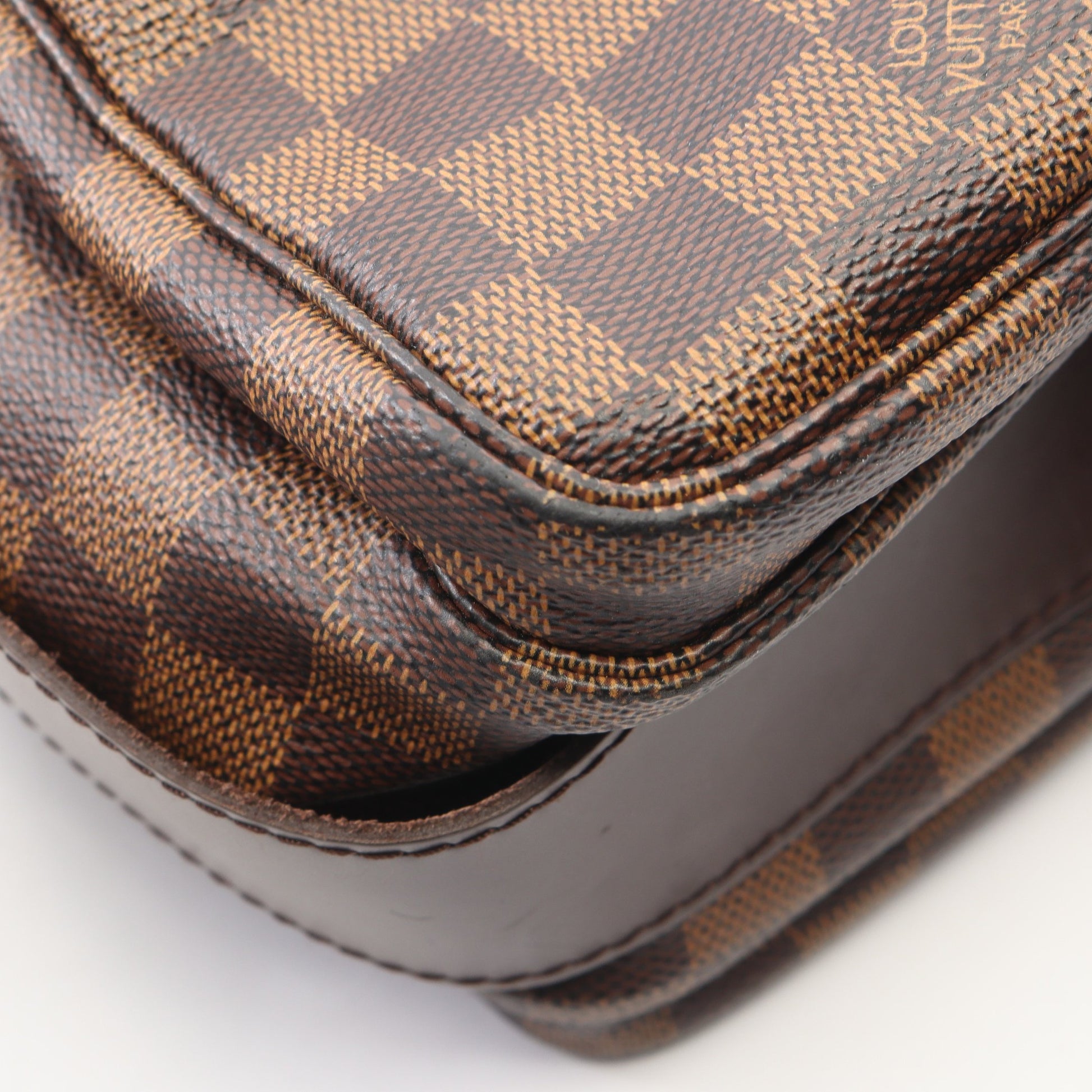ナヴィグリオ ダミエエベヌ ショルダーバッグ PVC レザー ブラウン ルイヴィトン バッグ LOUIS VUITTON