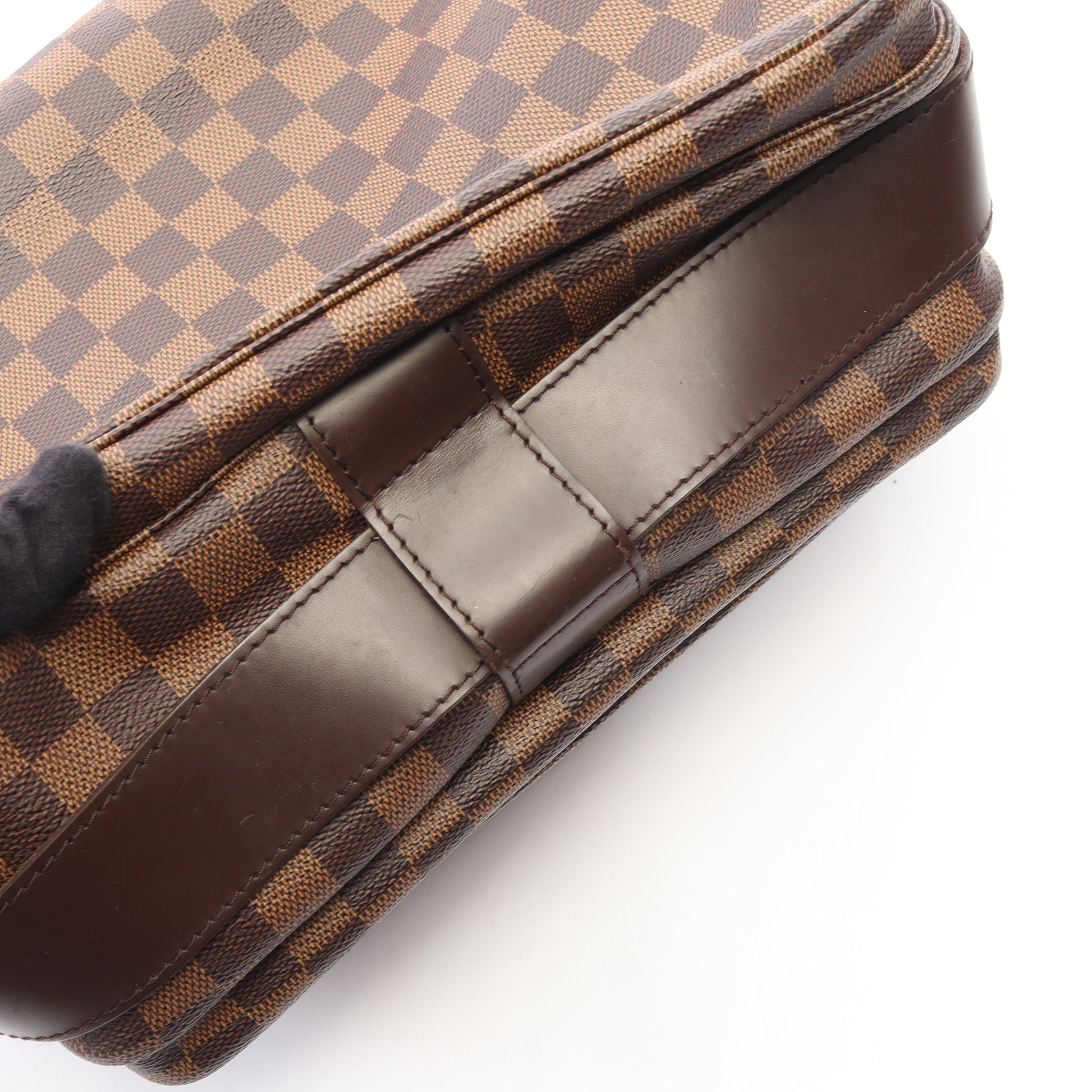 ナヴィグリオ ダミエエベヌ ショルダーバッグ PVC レザー ブラウン ルイヴィトン バッグ LOUIS VUITTON