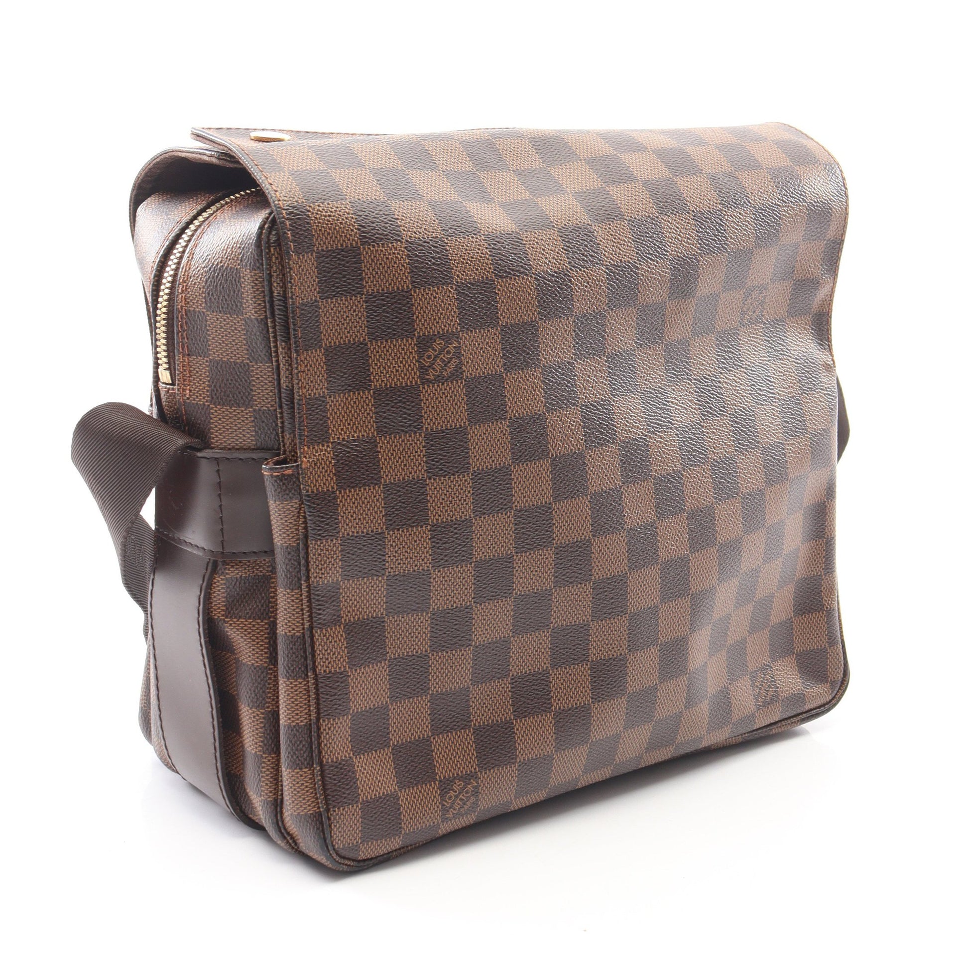 ナヴィグリオ ダミエエベヌ ショルダーバッグ PVC レザー ブラウン ルイヴィトン バッグ LOUIS VUITTON