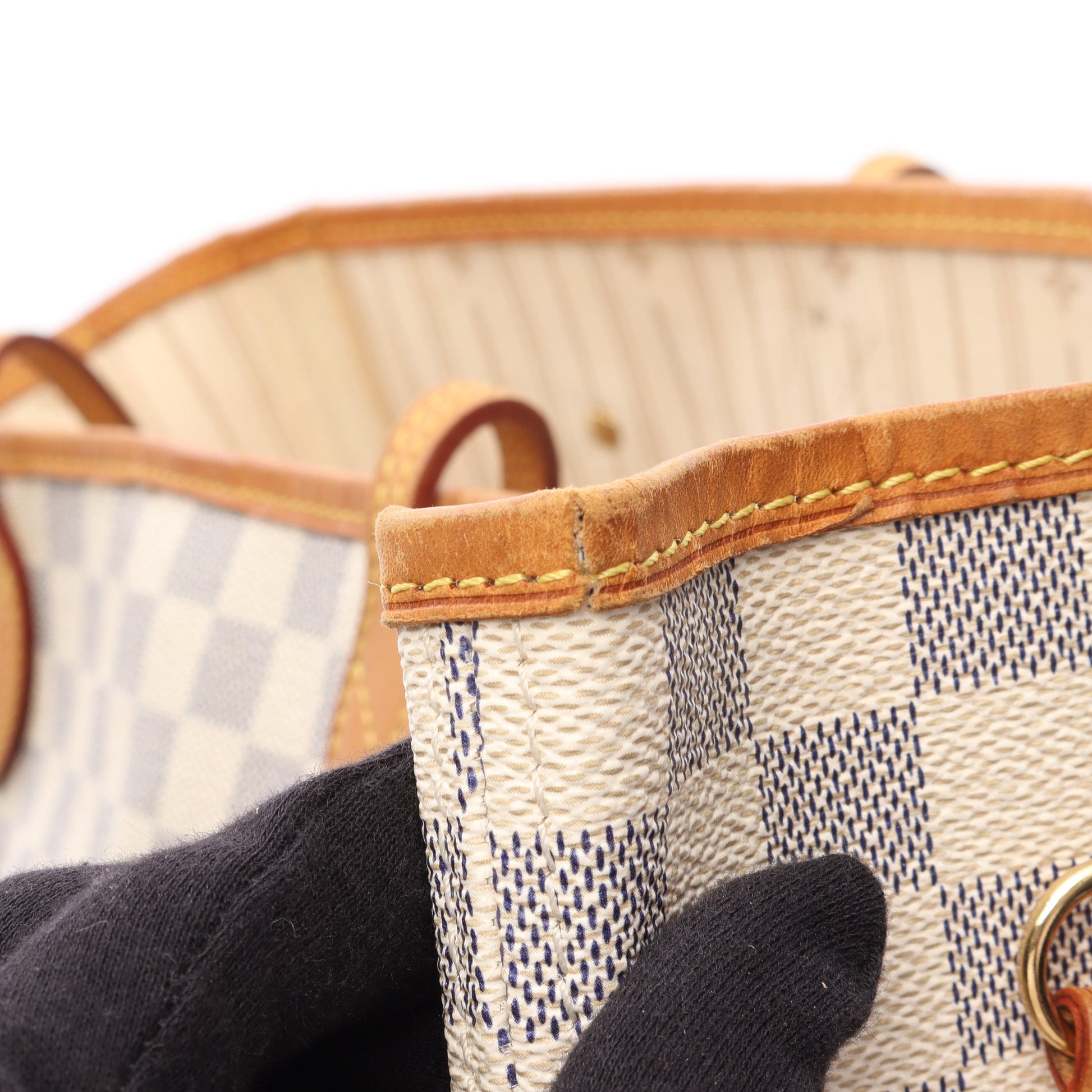 ネヴァーフルMM ダミエアズール ショルダーバッグ トートバッグ PVC レザー ホワイト ルイヴィトン バッグ LOUIS VUITTON