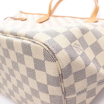 ネヴァーフルMM ダミエアズール ショルダーバッグ トートバッグ PVC レザー ホワイト ルイヴィトン バッグ LOUIS VUITTON
