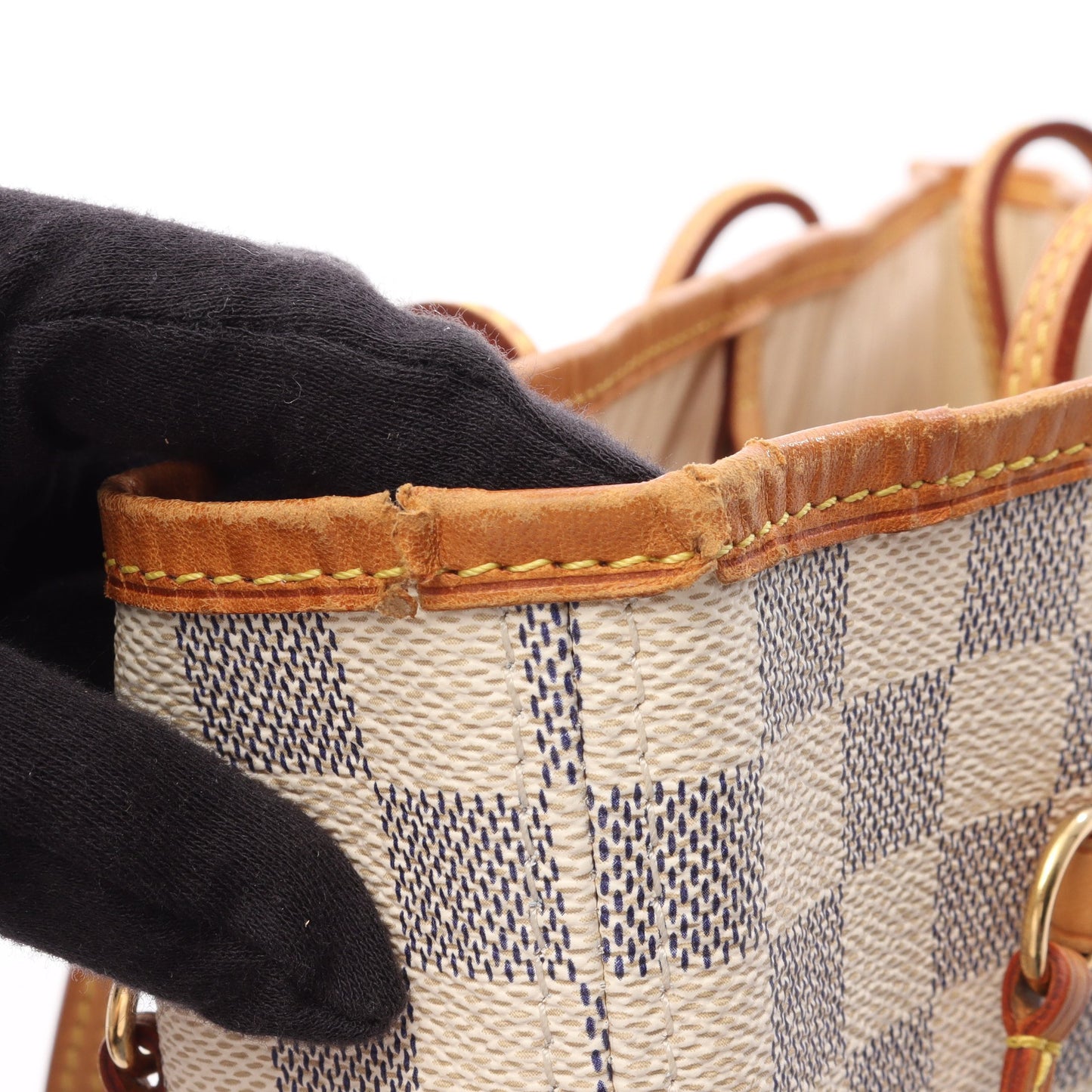 ネヴァーフルMM ダミエアズール ショルダーバッグ トートバッグ PVC レザー ホワイト ルイヴィトン バッグ LOUIS VUITTON