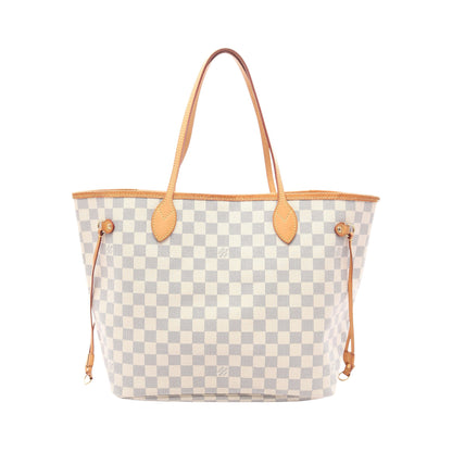 ネヴァーフルMM ダミエアズール ショルダーバッグ トートバッグ PVC レザー ホワイト ルイヴィトン バッグ LOUIS VUITTON