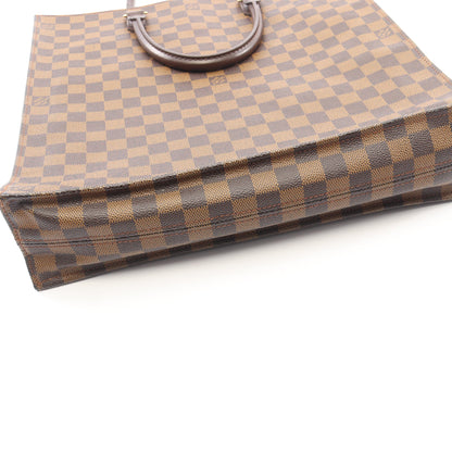 サックプラ ダミエエベヌ ハンドバッグ トートバッグ PVC レザー ブラウン ルイヴィトン バッグ LOUIS VUITTON