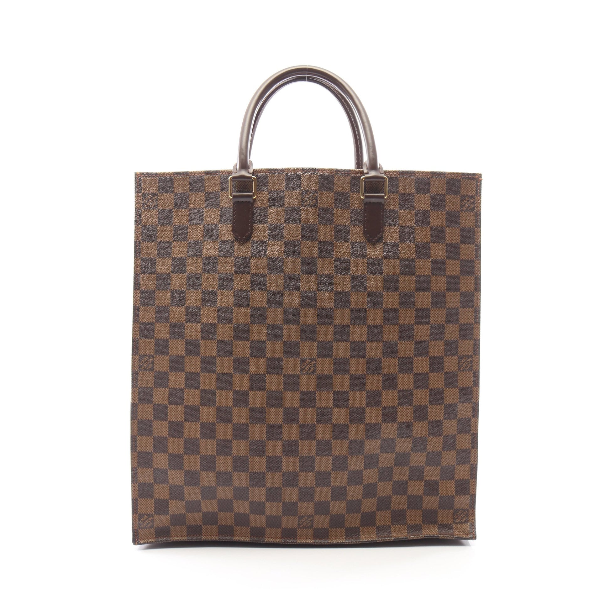 サックプラ ダミエエベヌ ハンドバッグ トートバッグ PVC レザー ブラウン ルイヴィトン バッグ LOUIS VUITTON