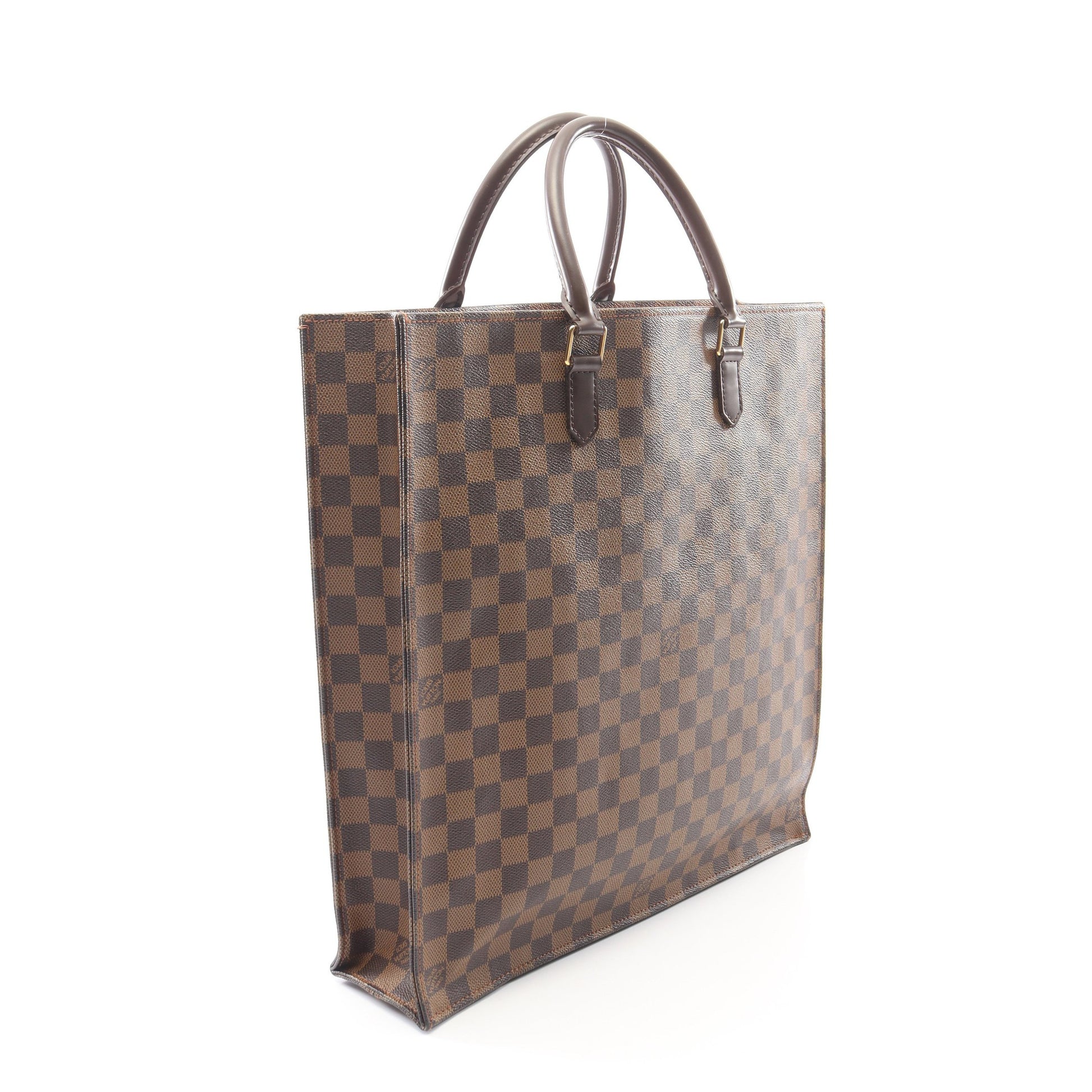 サックプラ ダミエエベヌ ハンドバッグ トートバッグ PVC レザー ブラウン ルイヴィトン バッグ LOUIS VUITTON