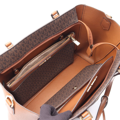 KIMBERLY 3 IN 1 トート ラージ 2WAY ハンドバッグ トートバッグ PVC レザー ダークブラウン ブラウン マイケルコース バッグ MICHAEL KORS