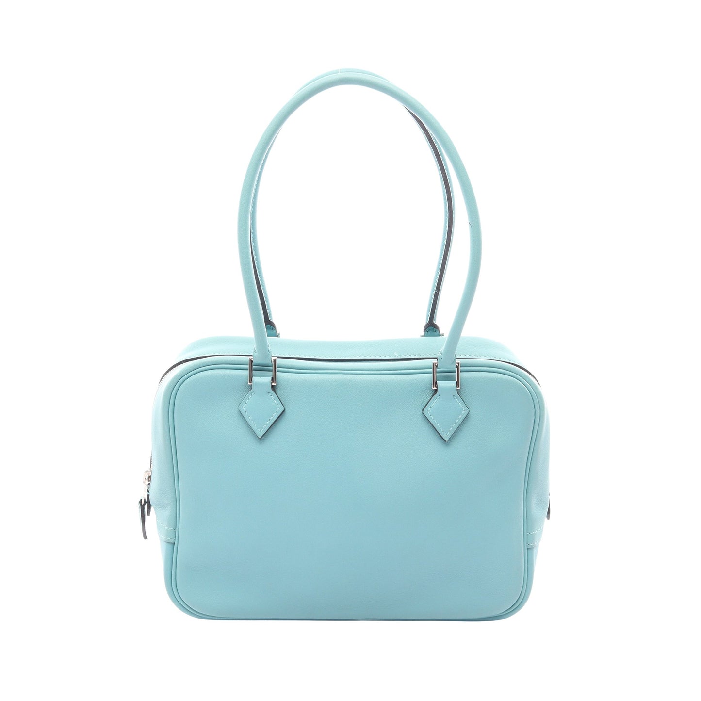 ミニプリュム20 ブルーアトール ハンドバッグ ヴォースイフト ライトブルー シルバー金具 X刻印 エルメス バッグ HERMES