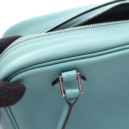 ミニプリュム20 ブルーアトール ハンドバッグ ヴォースイフト ライトブルー シルバー金具 X刻印 エルメス バッグ HERMES