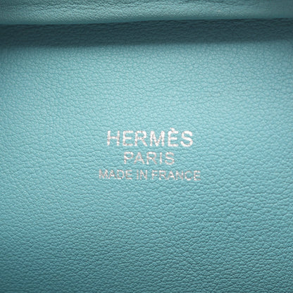 ミニプリュム20 ブルーアトール ハンドバッグ ヴォースイフト ライトブルー シルバー金具 X刻印 エルメス バッグ HERMES