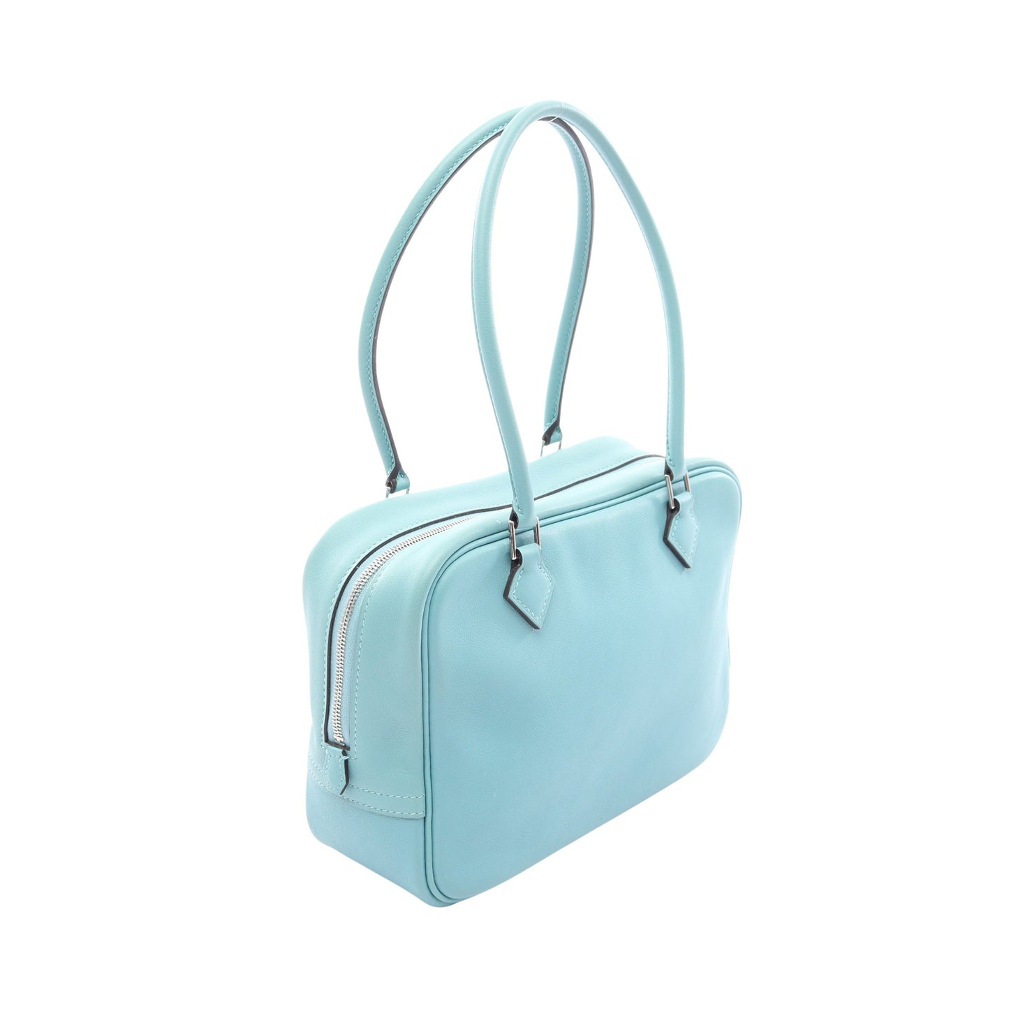 ミニプリュム20 ブルーアトール ハンドバッグ ヴォースイフト ライトブルー シルバー金具 X刻印 エルメス バッグ HERMES