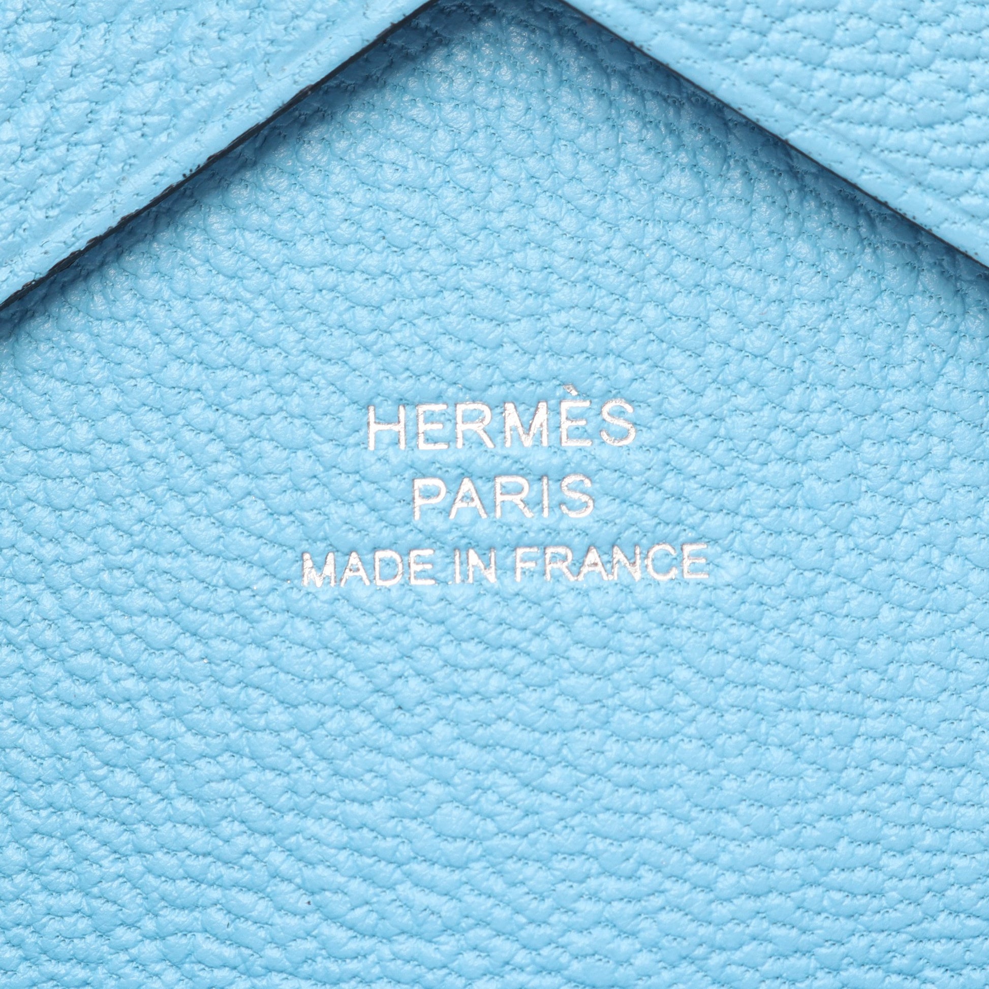 カルヴィデュオ セレステ コインケース シェーブル ライトブルー シルバー金具 K刻印 エルメス 財布・小物 HERMES
