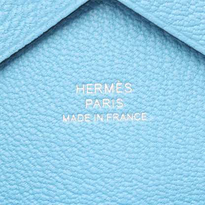 カルヴィデュオ セレステ コインケース シェーブル ライトブルー シルバー金具 K刻印 エルメス 財布・小物 HERMES