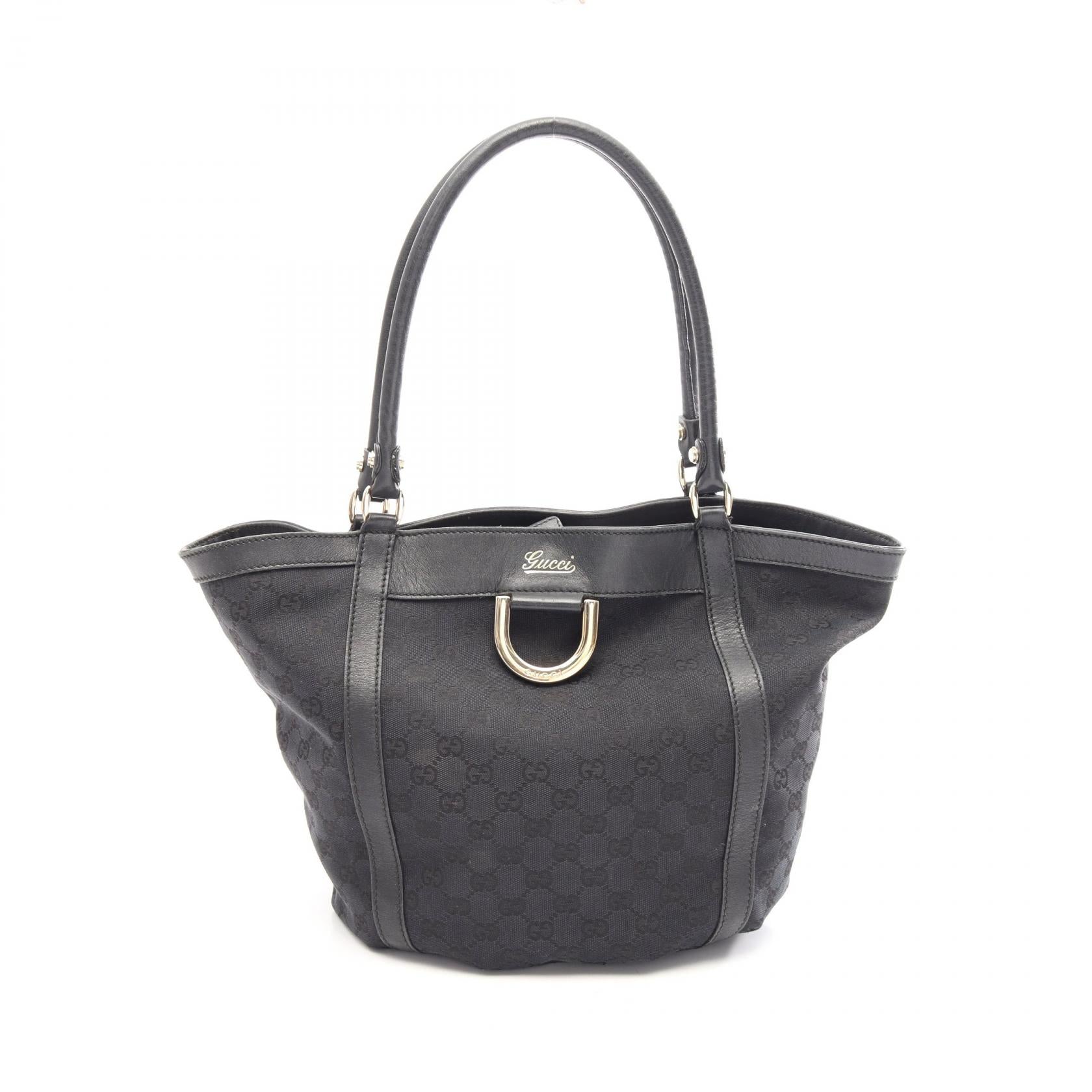アビー GGキャンバス ショルダーバッグ トートバッグ キャンバス レザー ブラック グッチ バッグ GUCCI