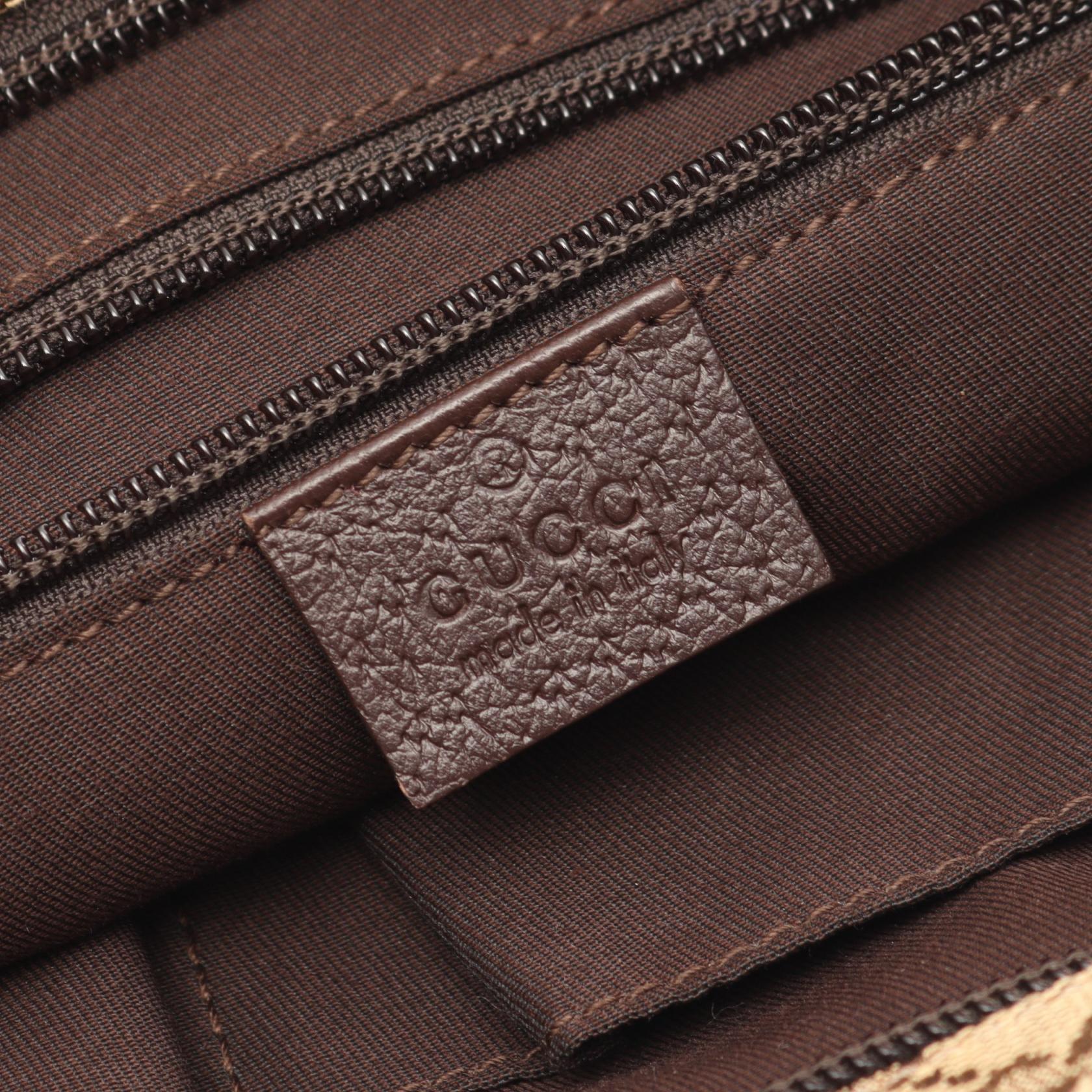 GGキャンバス ショルダーバッグ キャンバス レザー ベージュ ダークブラウン グッチ バッグ GUCCI
