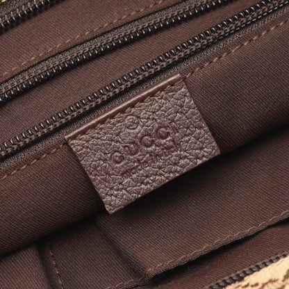 GGキャンバス ショルダーバッグ キャンバス レザー ベージュ ダークブラウン グッチ バッグ GUCCI