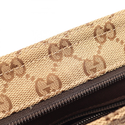GGキャンバス ショルダーバッグ キャンバス レザー ベージュ ダークブラウン グッチ バッグ GUCCI